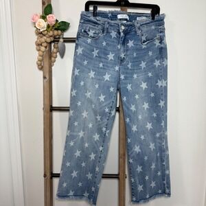 Judy Blue Light Blue Star Print Cropped Jeans